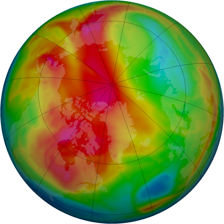 Arctic ozone map for 28 January 2010